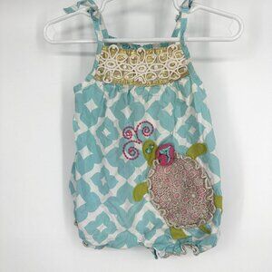 Mud Pie‎ Baby Girl Sea Turtle Romper size 6-9 Months